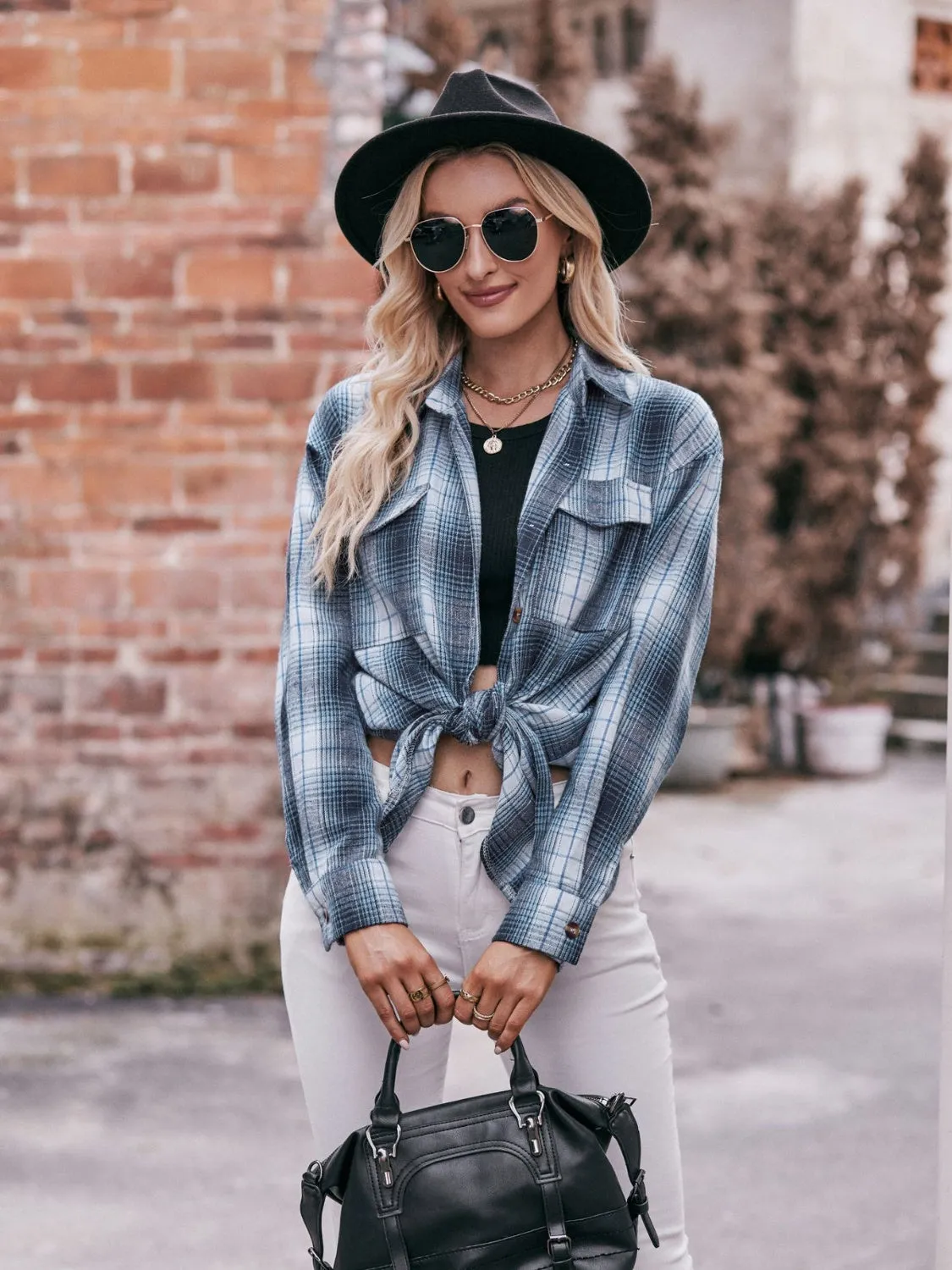 Jessica Plaid Dropped Shoulder Shirt
