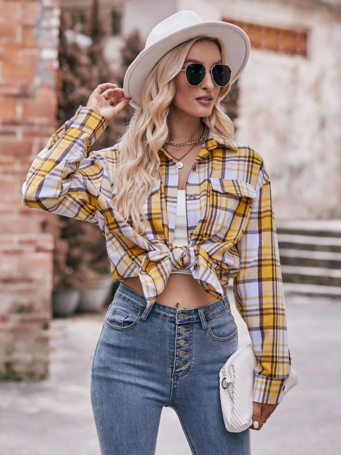 Jessica Plaid Dropped Shoulder Shirt