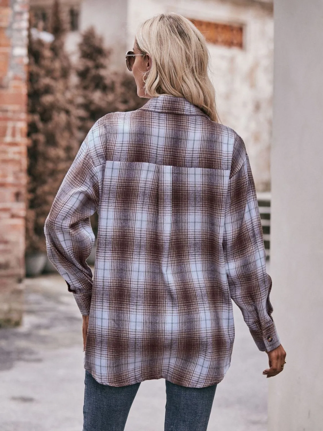 Jessica Plaid Dropped Shoulder Shirt