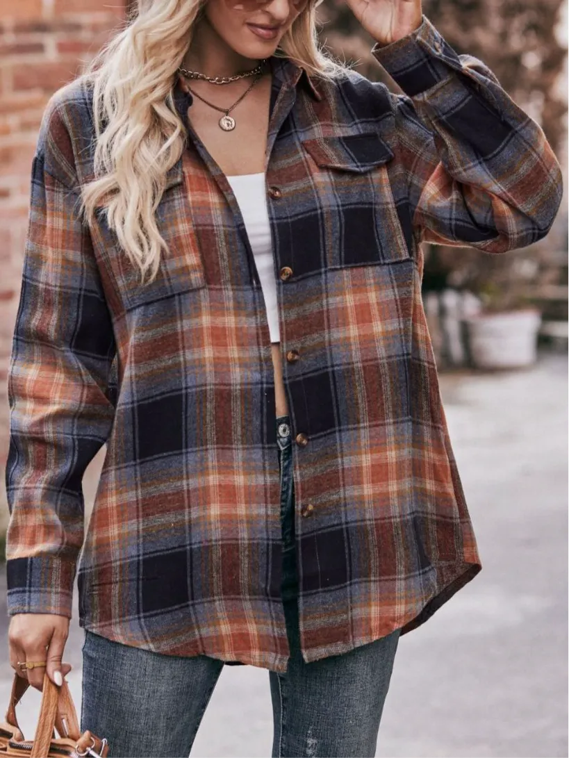 Jessica Plaid Dropped Shoulder Shirt
