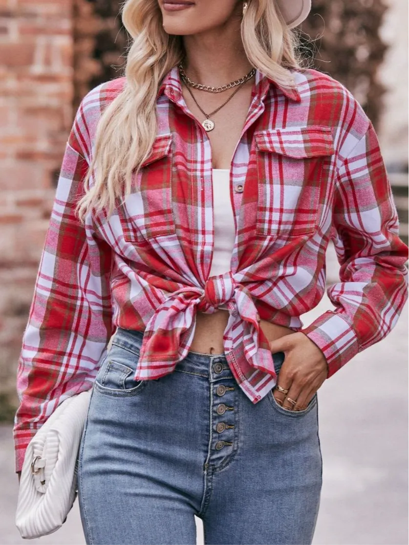 Jessica Plaid Dropped Shoulder Shirt