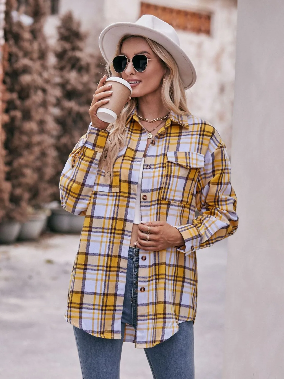 Jessica Plaid Dropped Shoulder Shirt