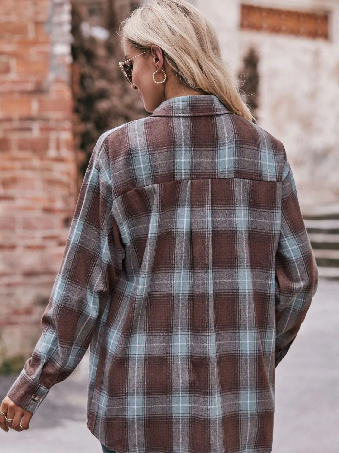 Jessica Plaid Dropped Shoulder Shirt