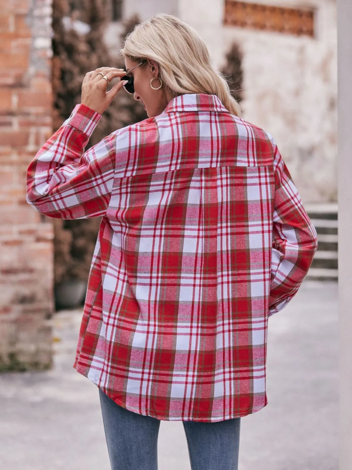 Jessica Plaid Dropped Shoulder Shirt