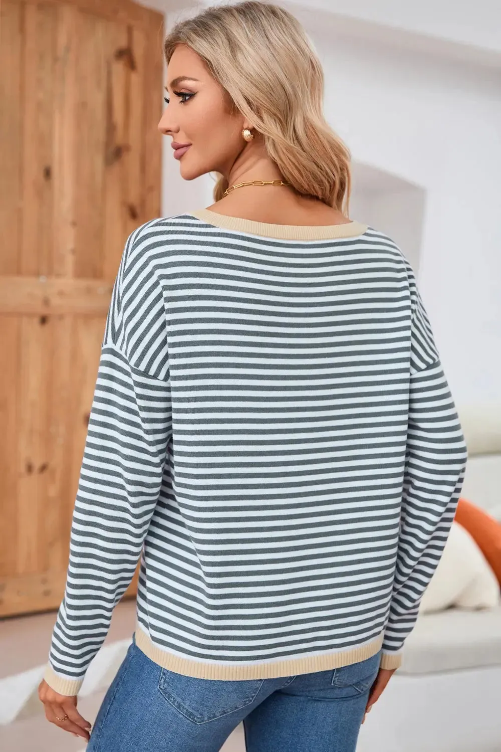 'Jolene' Striped Drop Shoulder T-Shirt