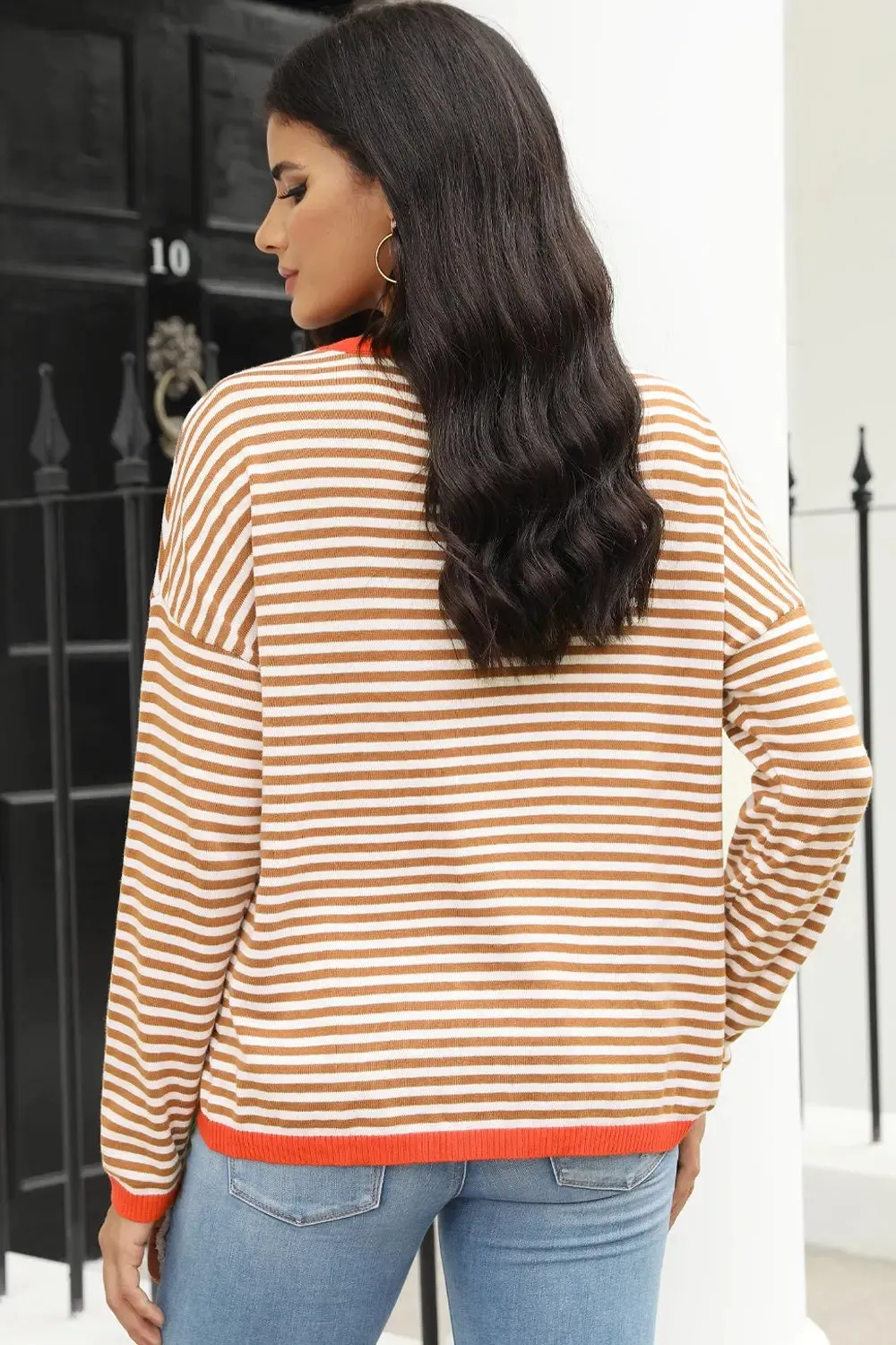 'Jolene' Striped Drop Shoulder T-Shirt