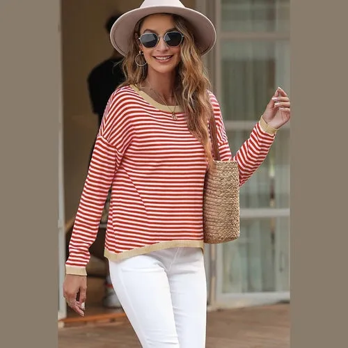 'Jolene' Striped Drop Shoulder T-Shirt