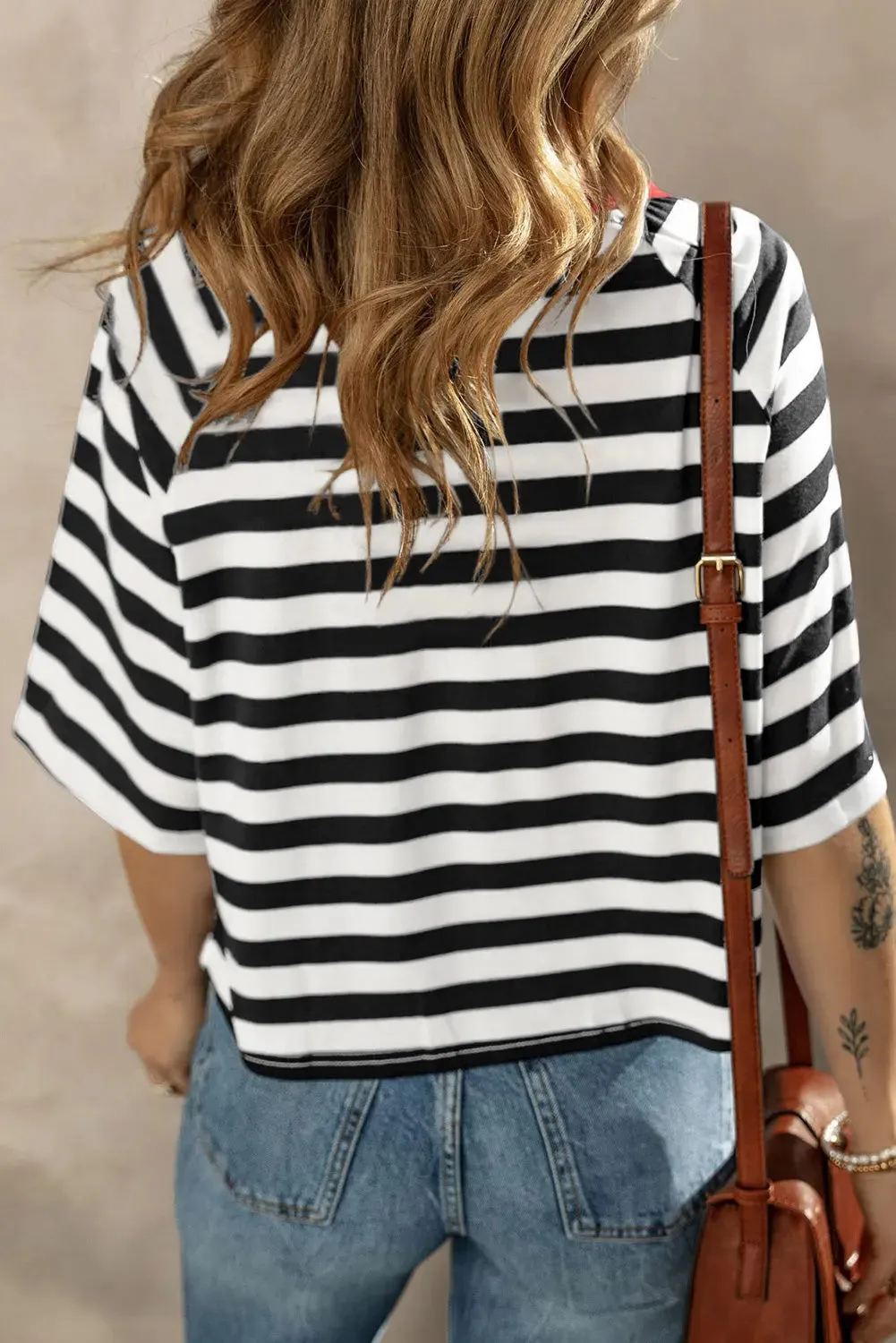 'Juno' Striped Black & White T-Shirt