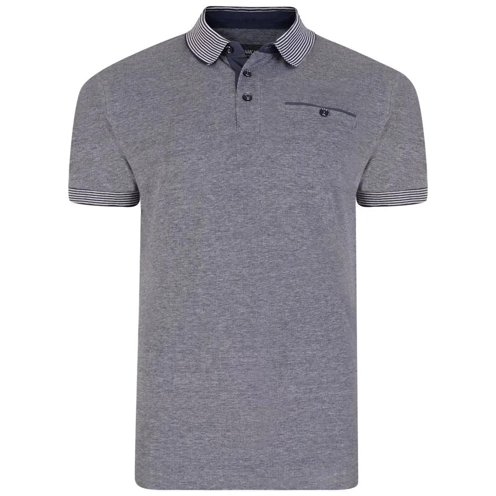 KAM Pure Cotton Mens Melange Two Tone Polo (5119)