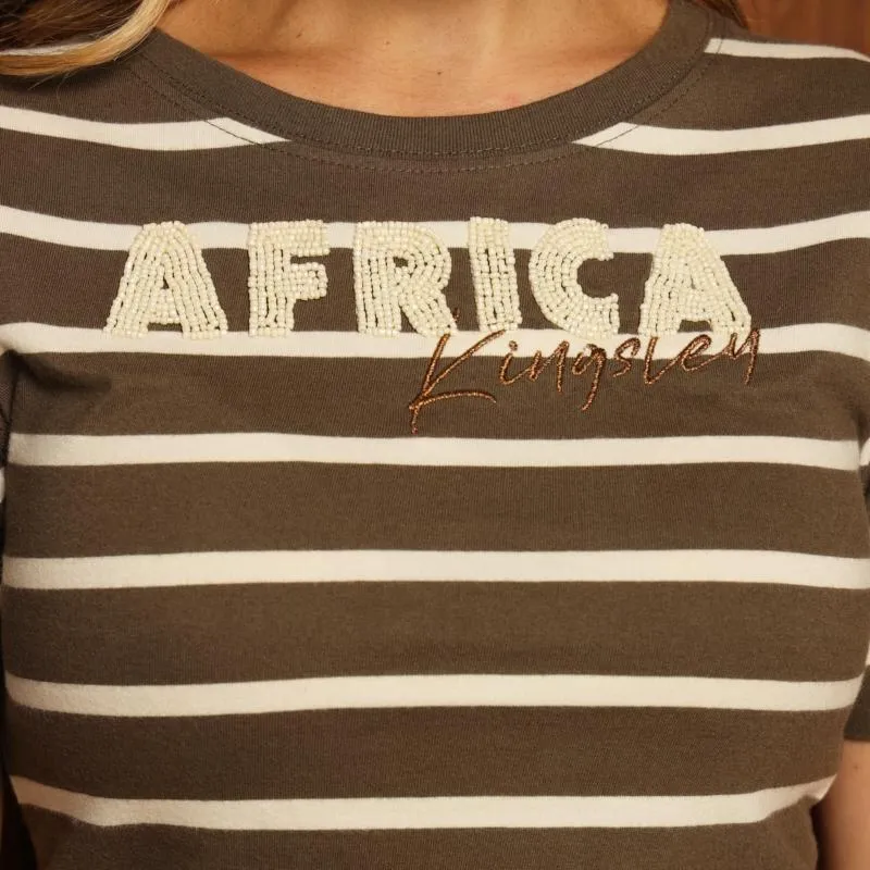 Kingsley Africa Luxe Striped Regular Crew Tee - Fatigue
