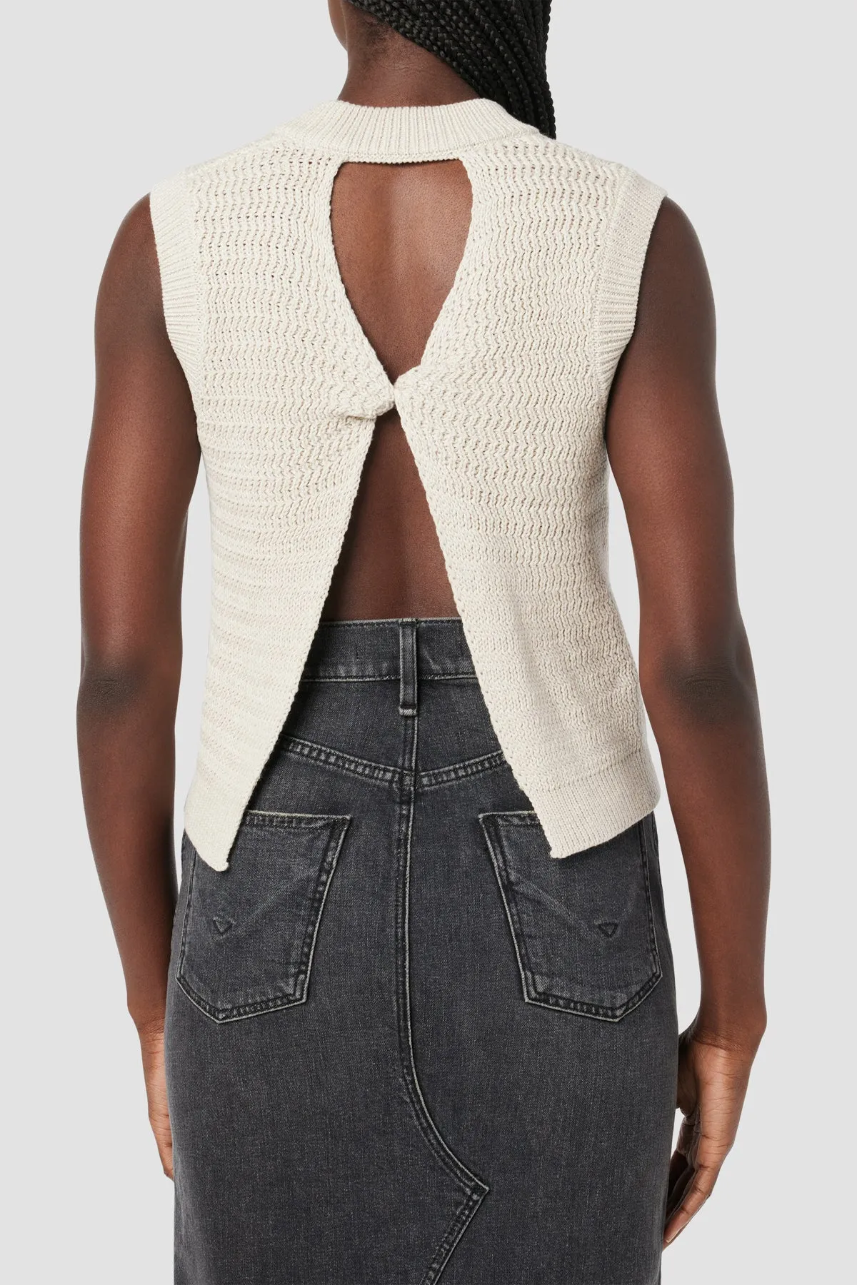 Knot Back Sleeveless Sweater