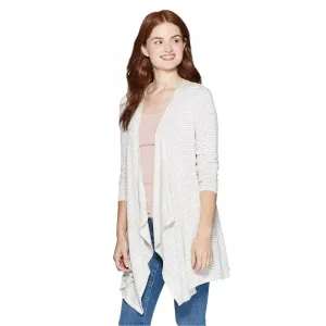 Knox Rose Women's Striped Long Sleeve Open Front Cardigan