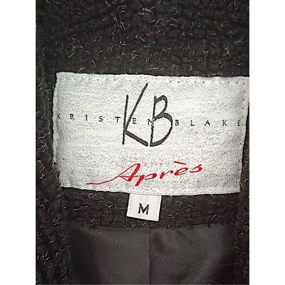 Kristen Blake Apres Women’s Long-Lined Sleeveless Cardigan Sherpa Vest - Charcoa