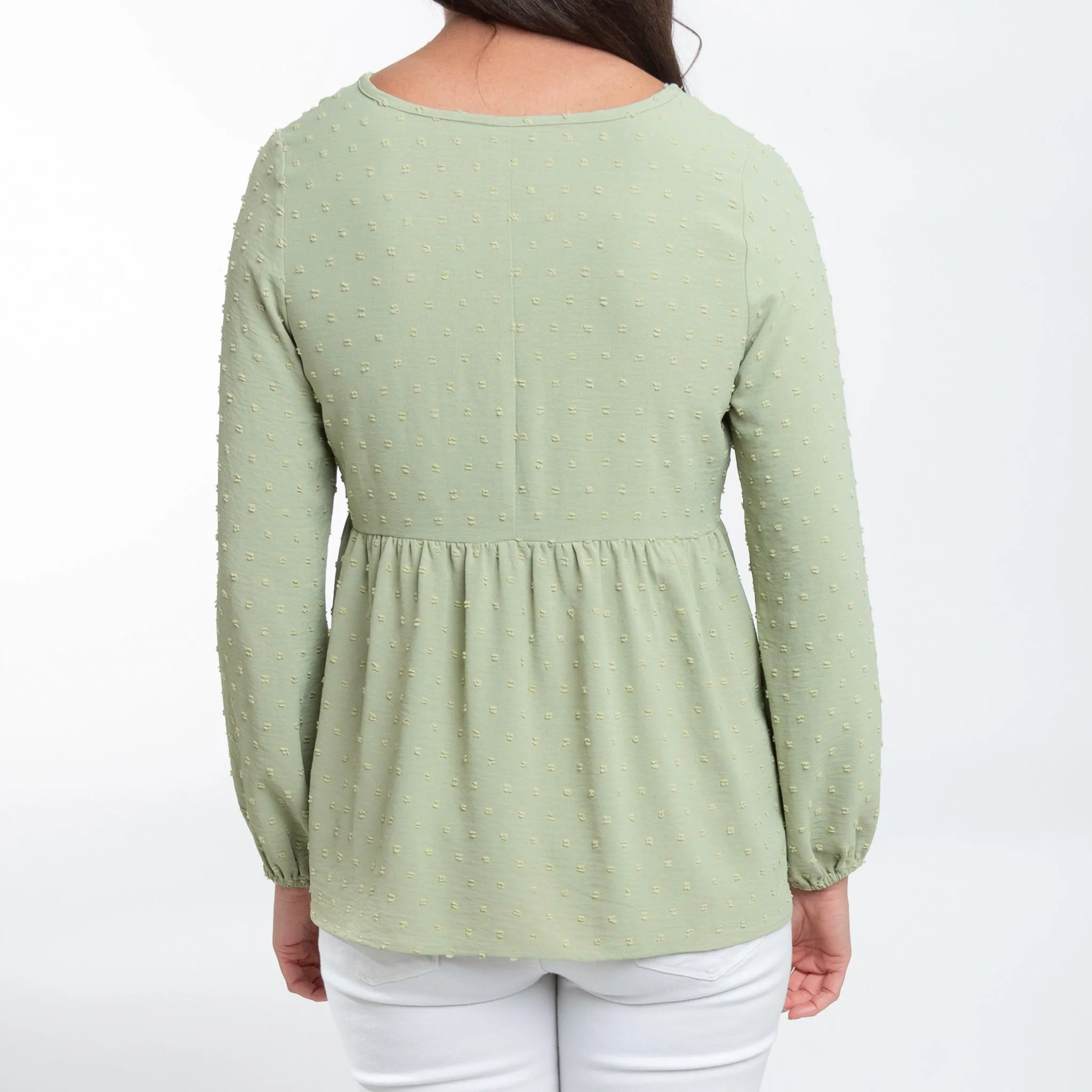Kyra Swiss Dot Babydoll Blouse