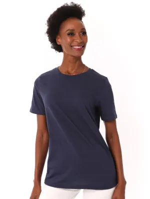 Ladies 100% Cotton Tee - Navy