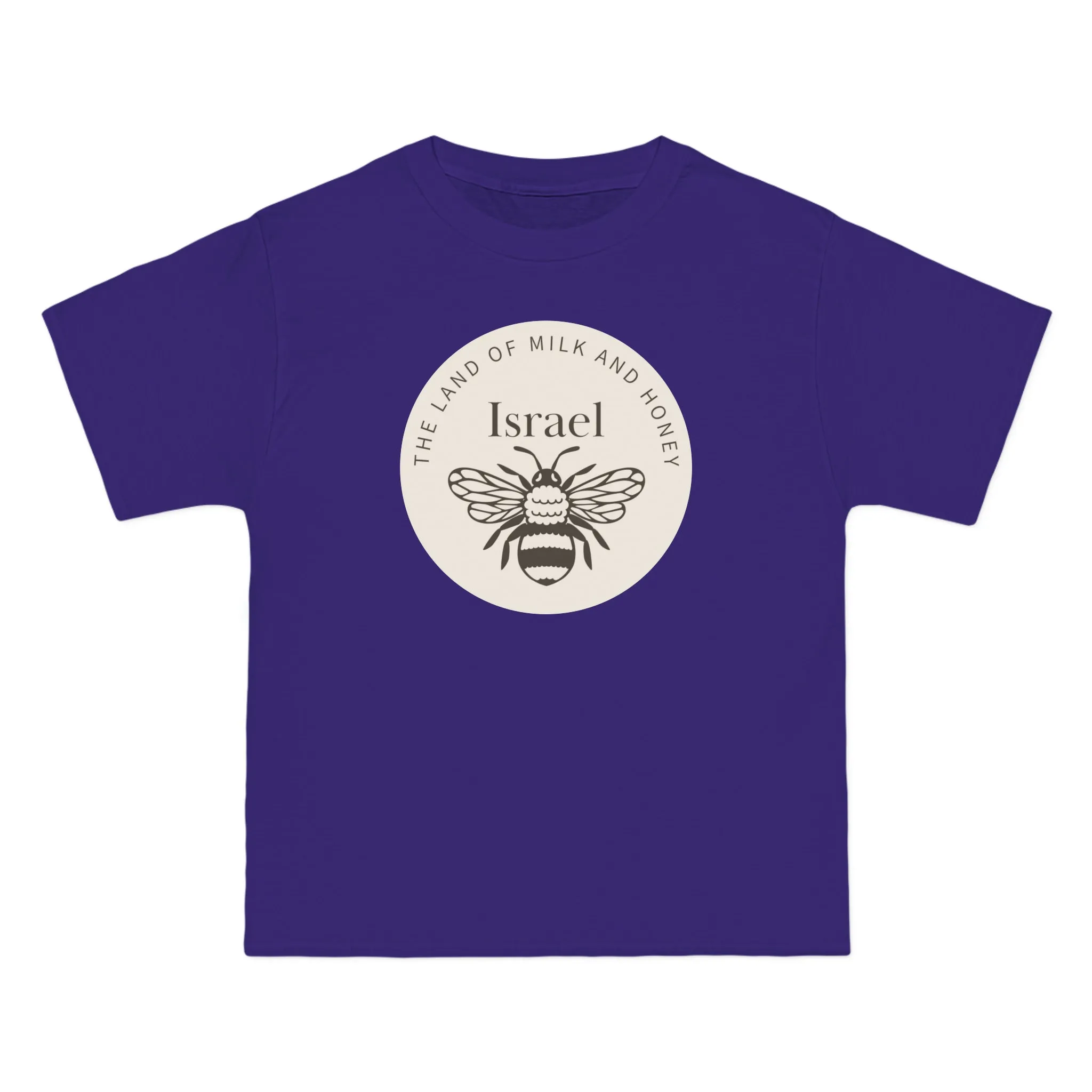 Land of Milk And Honey Solid Israel Beige Badge Beefy-T® Short-Sleeve T-Shirt