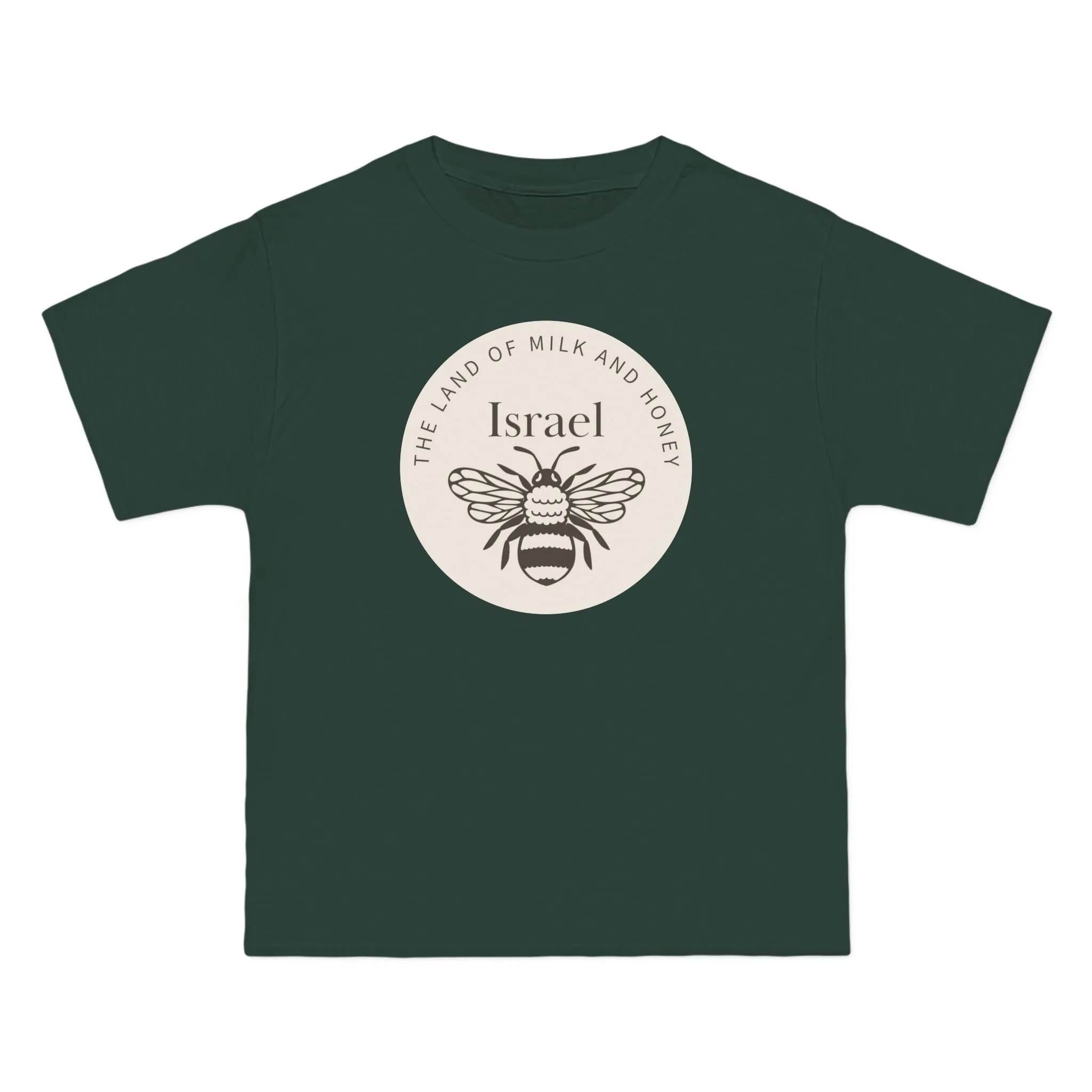 Land of Milk And Honey Solid Israel Beige Badge Beefy-T® Short-Sleeve T-Shirt