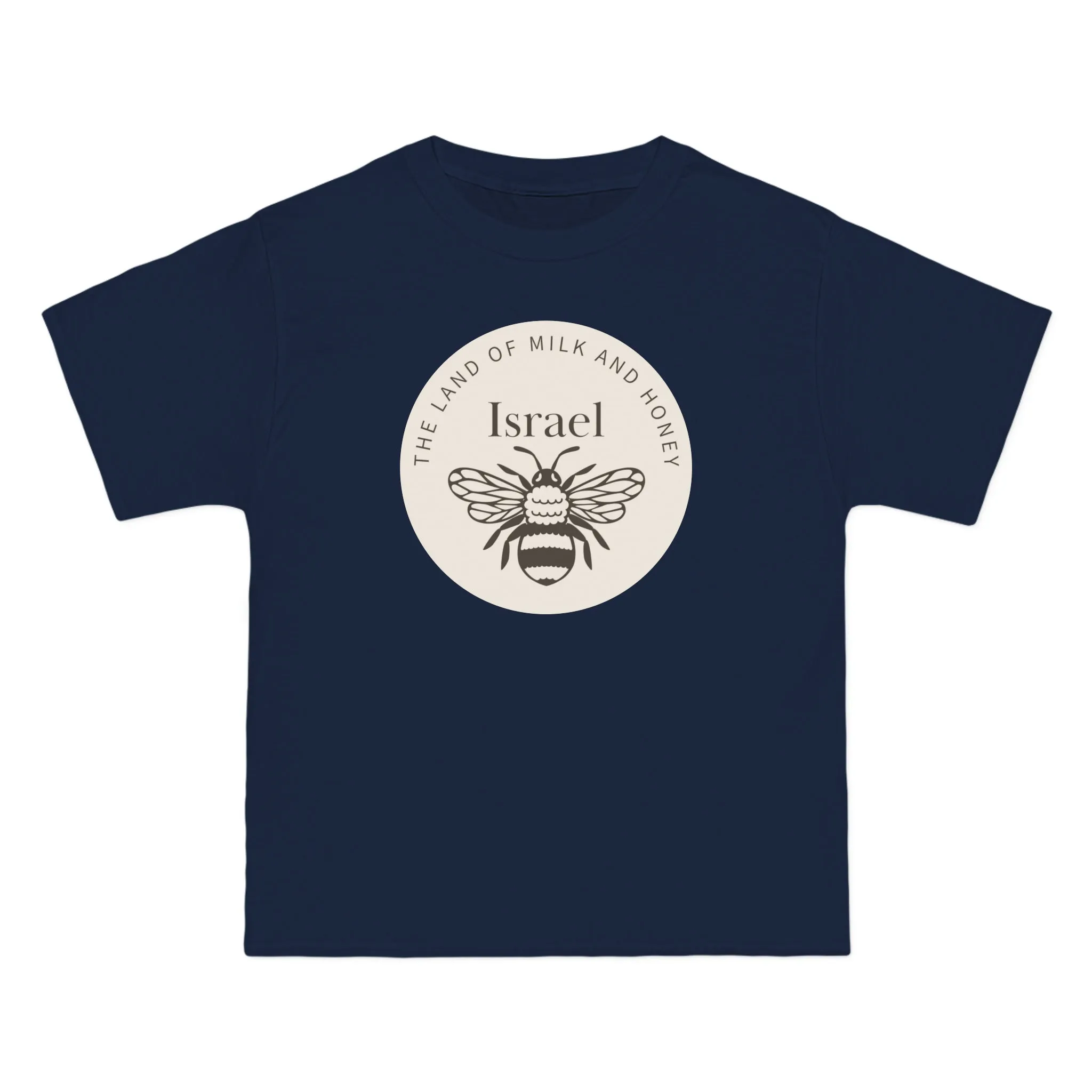 Land of Milk And Honey Solid Israel Beige Badge Beefy-T® Short-Sleeve T-Shirt