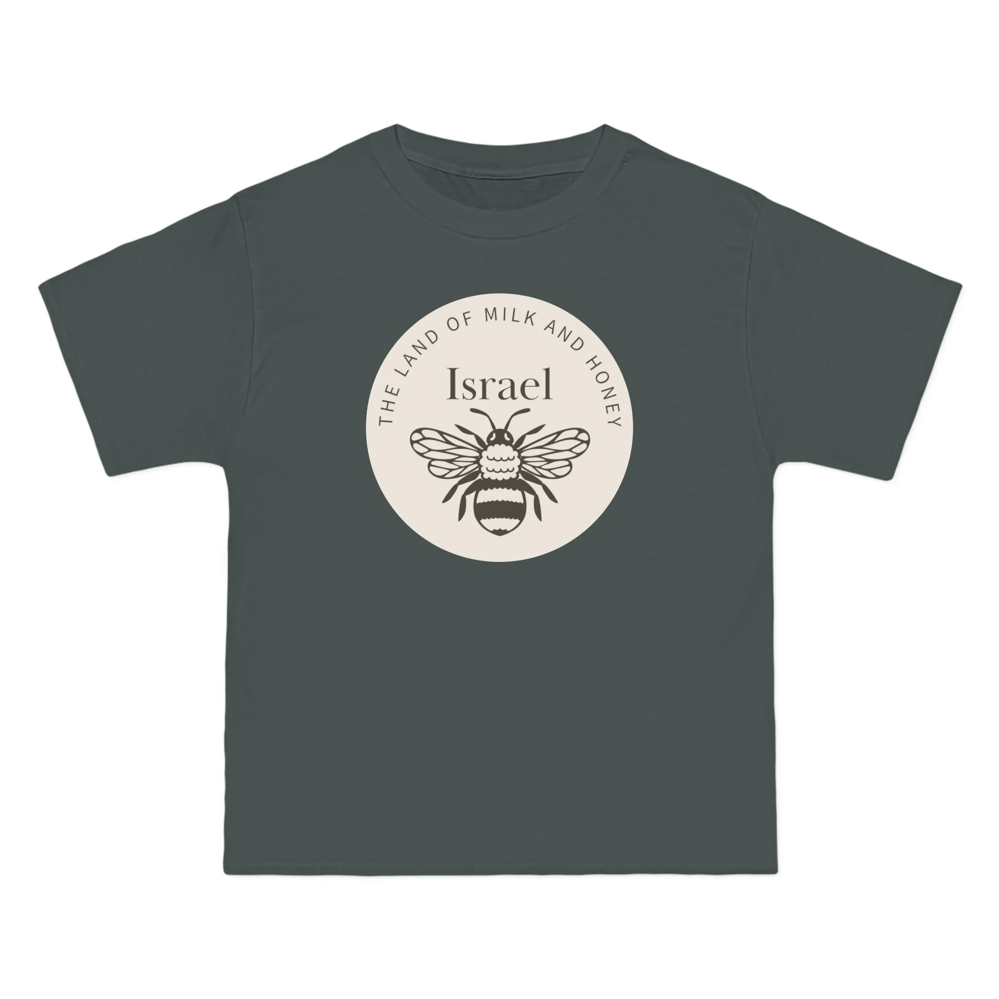 Land of Milk And Honey Solid Israel Beige Badge Beefy-T® Short-Sleeve T-Shirt