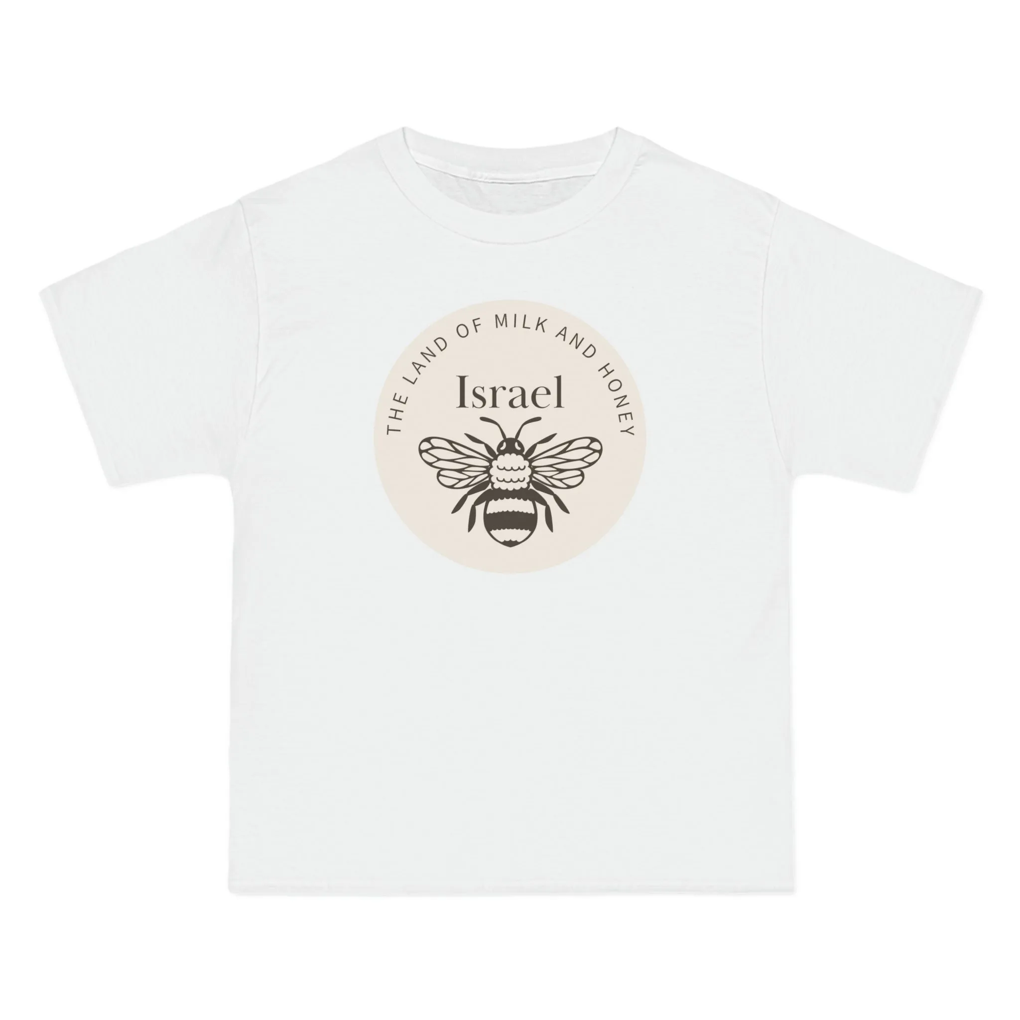 Land of Milk And Honey Solid Israel Beige Badge Beefy-T® Short-Sleeve T-Shirt