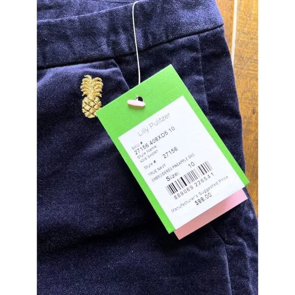 Lilly Pulitzer Adie Short | Embroidered Pineapple Sho | Size 10