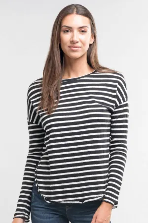 Liora Distressed Striped Tee