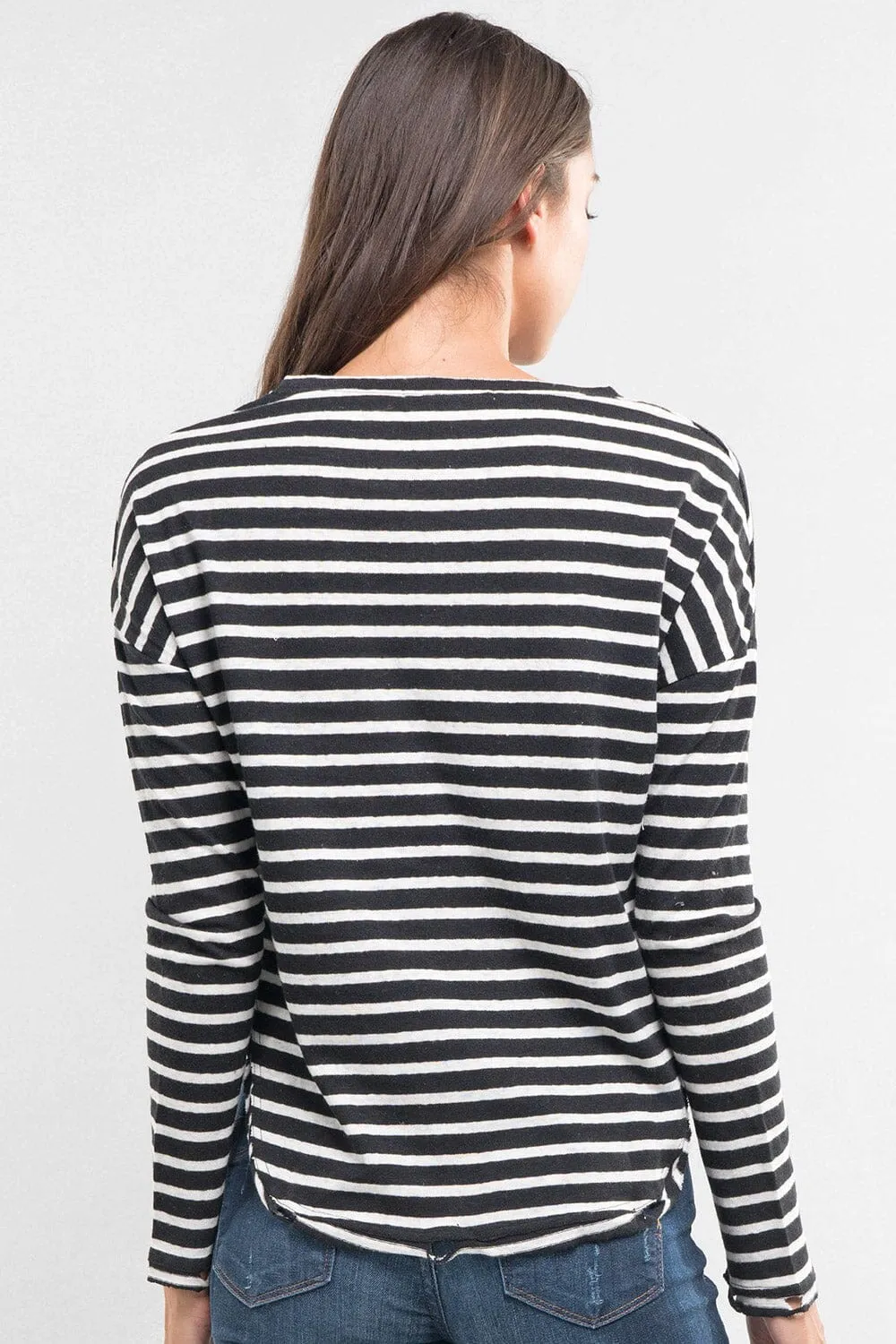 Liora Distressed Striped Tee