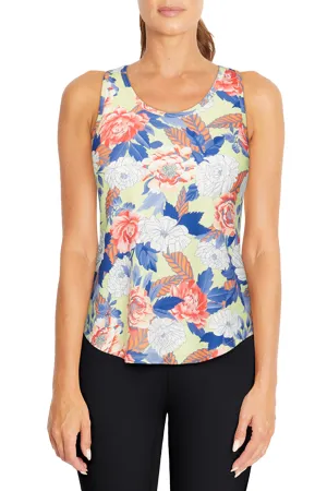 Liz Tank (Shadow Lime Multi Stencil Floral)