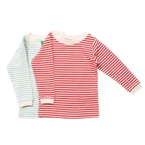Long Sleeve Top - Red or Pale Blue