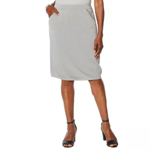 MarlaWynne Women's Matte And Shine Easy Knit Skirt With Pockets