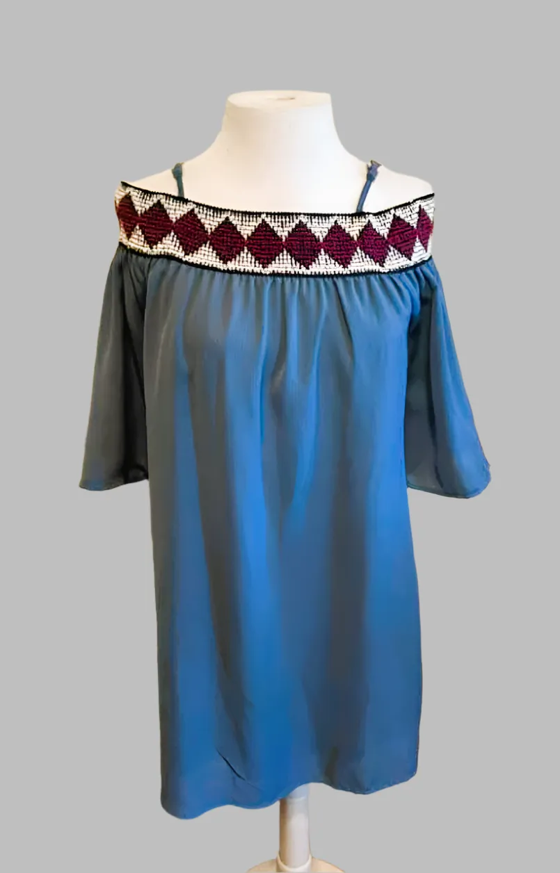 Maurice’s Off The Shoulder Embellished Boho Dress/Shirt - Size M