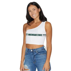 Michigan State Stripe One Shoulder Top