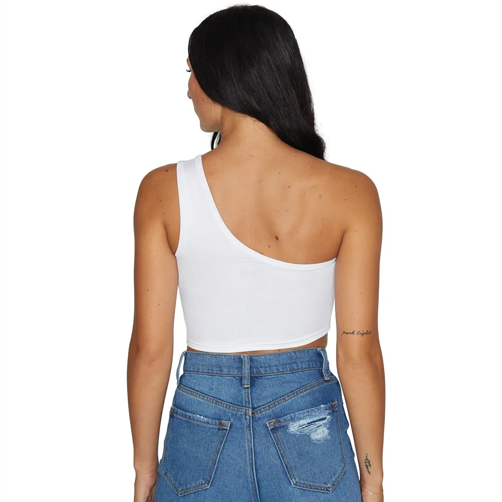 Michigan State Stripe One Shoulder Top