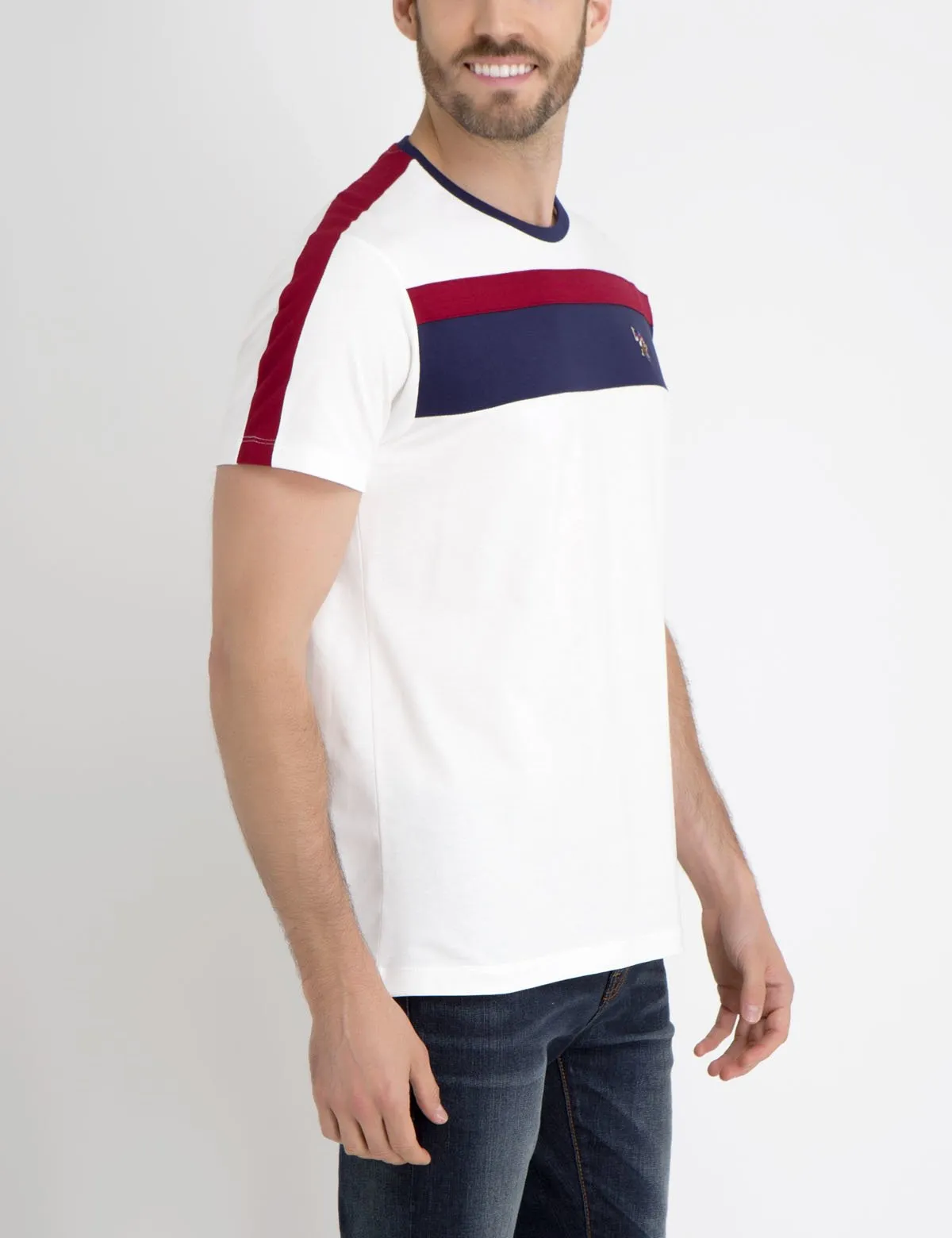 MULTI CHEST STRIPED T-SHIRT