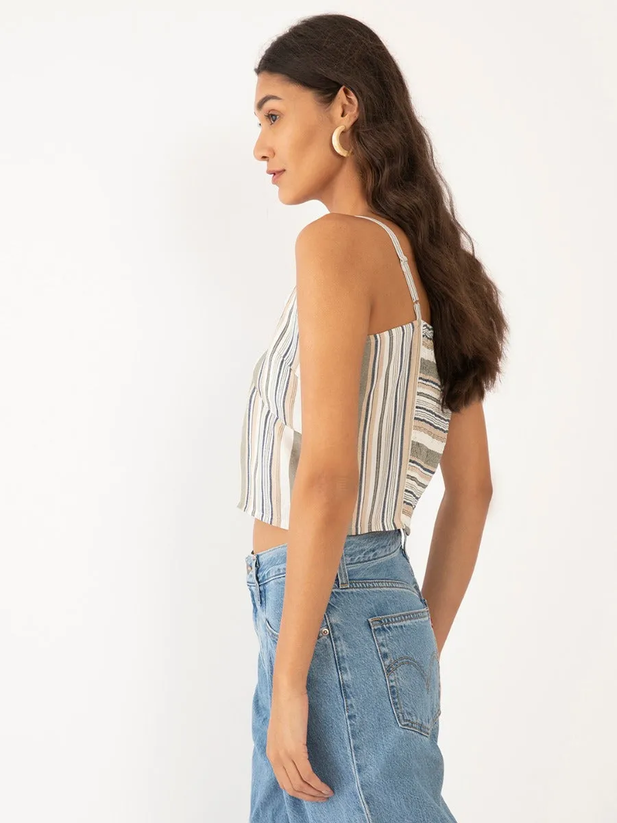 Multi Colored Striped Strappy Top