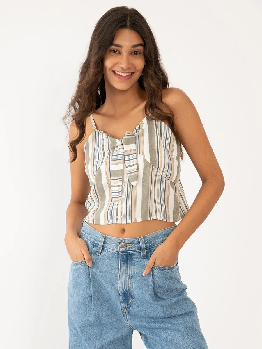 Multi Colored Striped Strappy Top