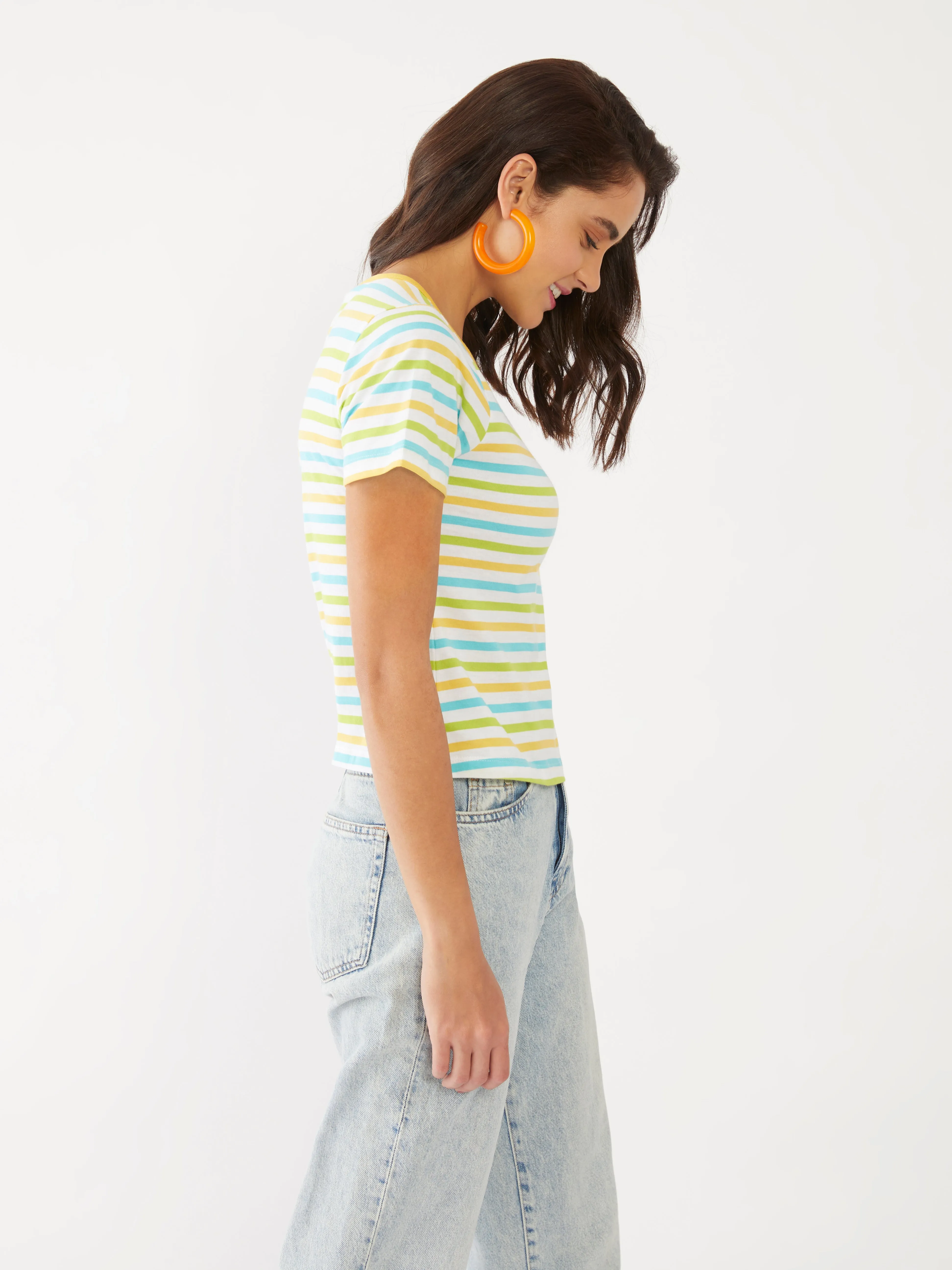 Multicolored Striped Crop Top