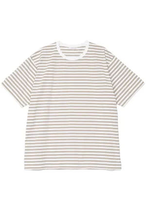 NANAMICA - COOLMAX ST. JERSEY TEE TAUPE x WHITE