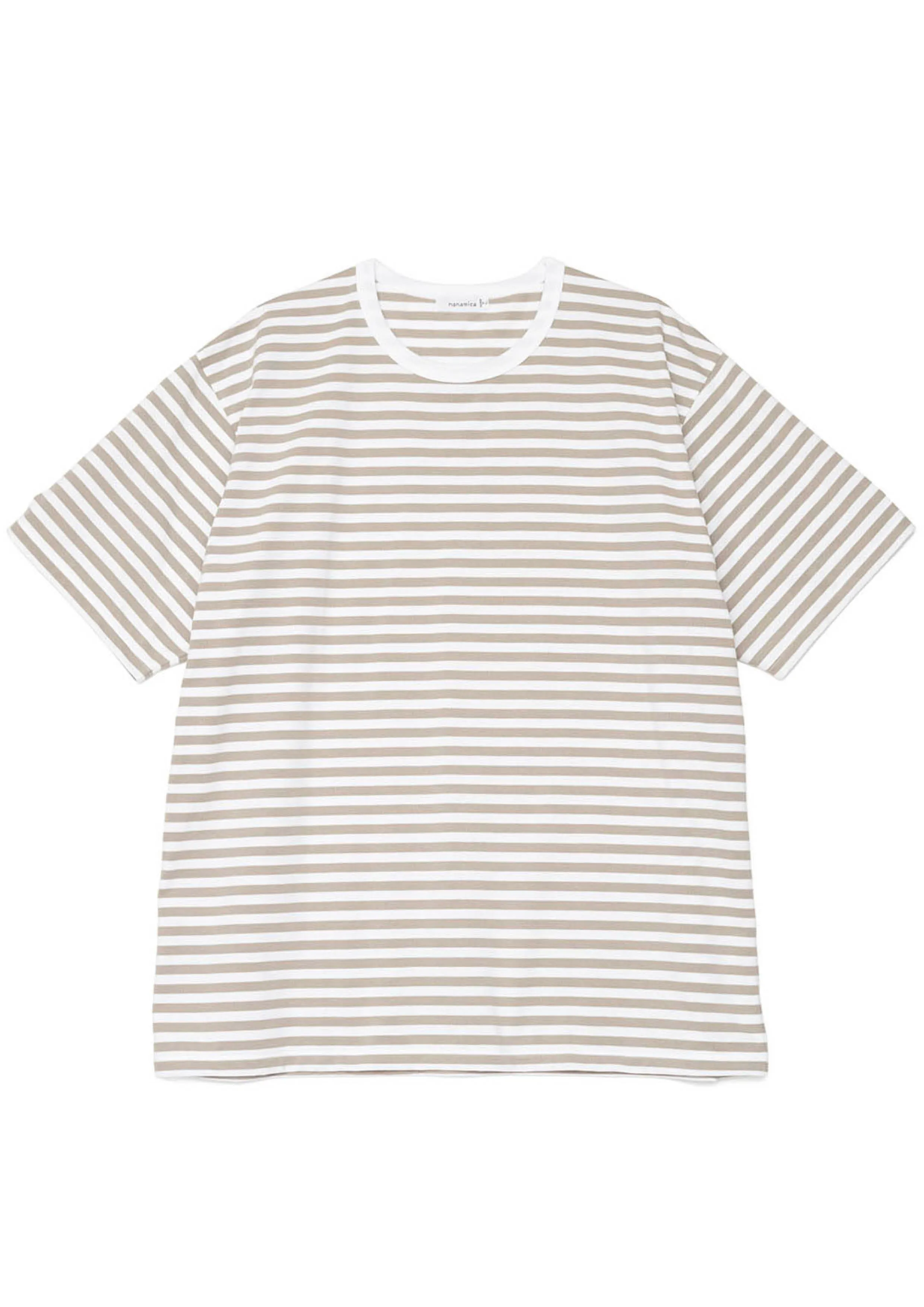 NANAMICA - COOLMAX ST. JERSEY TEE TAUPE x WHITE