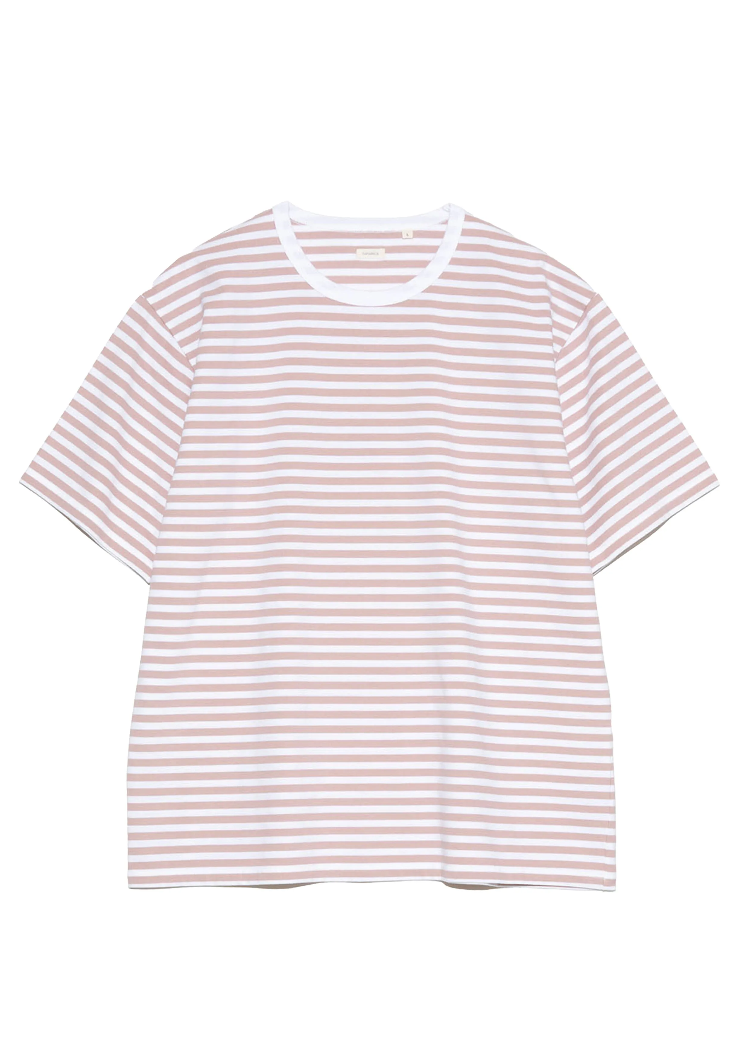 NANAMICA - COOLMAX STRIPE JERSEY TEE PINK x WHITE