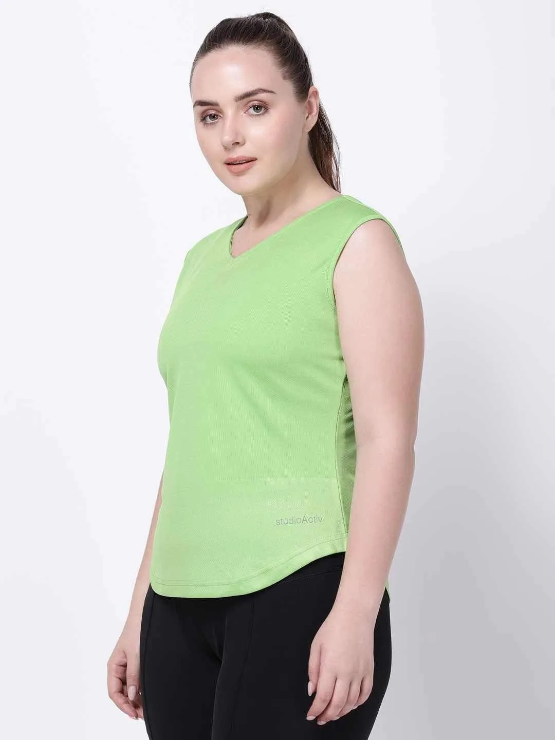 Neo-Green Sleeveless Graceful Lady Tee