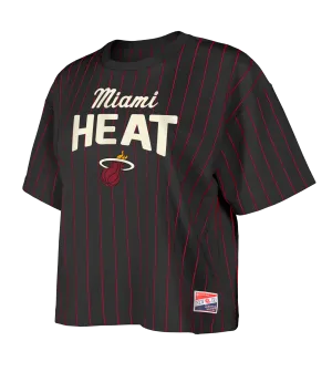 New Era Miami HEAT Striped Women's Boxy Tee