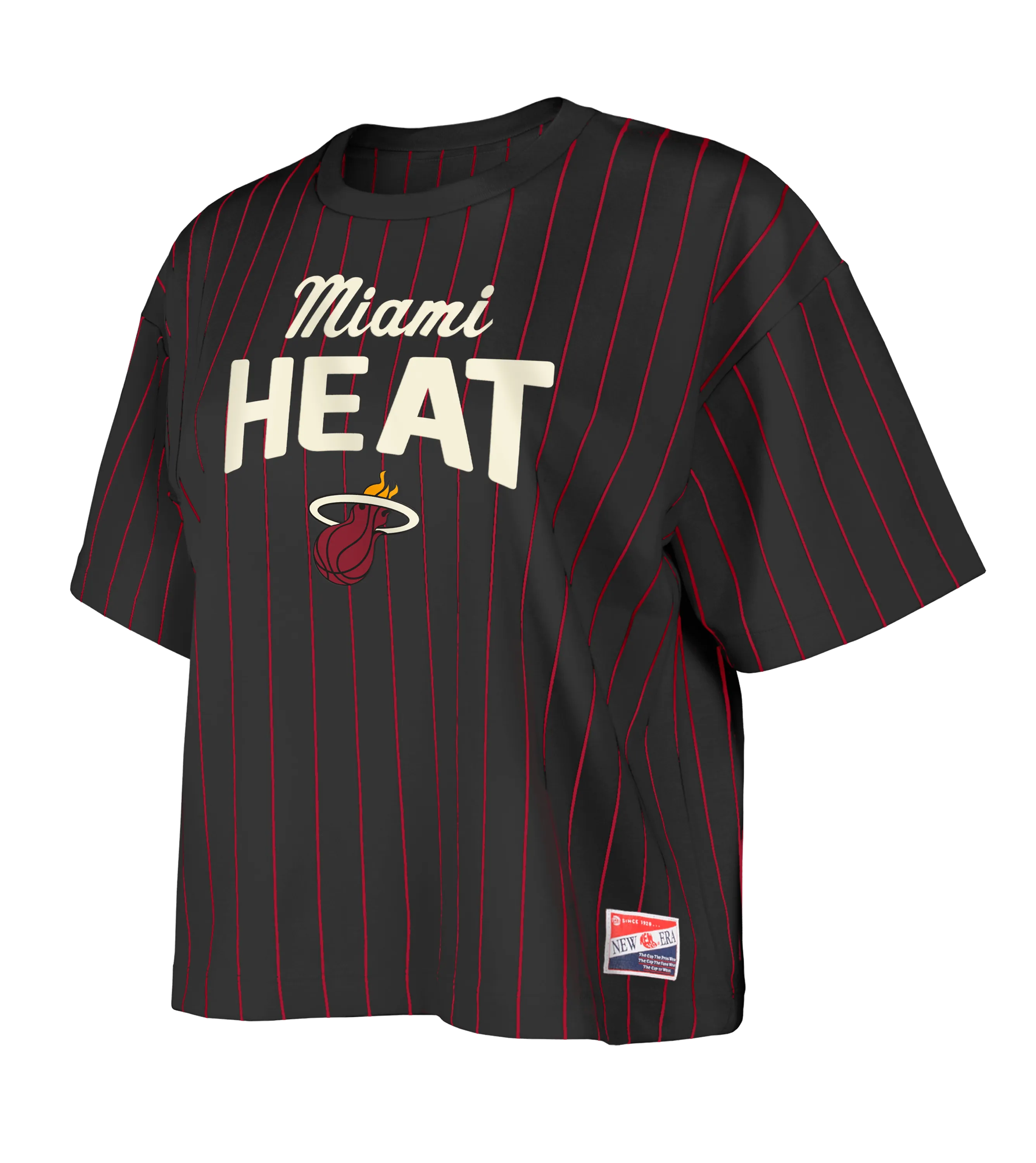 New Era Miami HEAT Striped Women's Boxy Tee