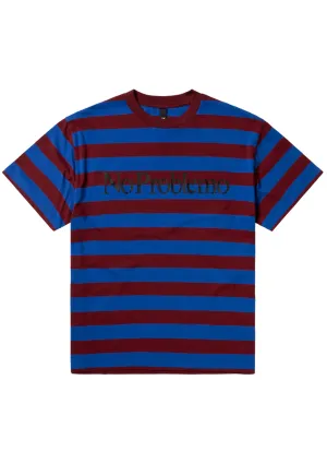 NO PROBLEMO - NO PROBLEMO STRIPED SS TEE BURGUNDY / MULTI