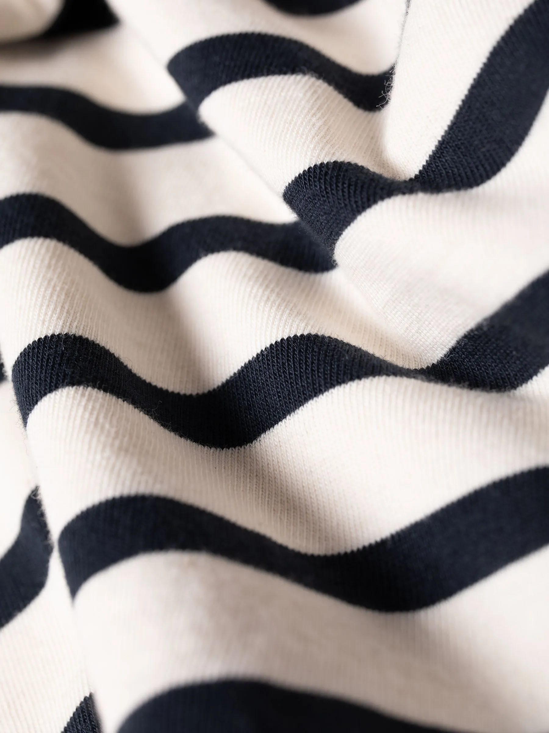 【Nudie Jeans】Joni Breton Stripe Offwhite/Navy 經典藍白條紋 色織布女款短T