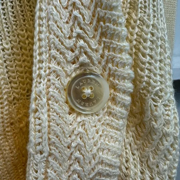 NWT Lauren Ralph Lauren Morton Cardigan Sweater Linen Women’s Large