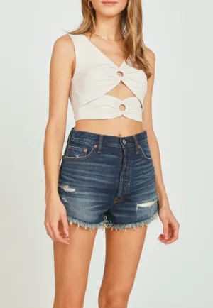 O Ring Ribbed Crop Top
