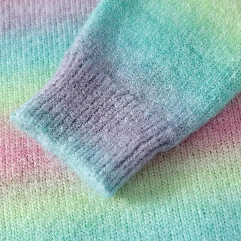Obsidian Phoenix Luxury Rainbow Striped Wool Sweater - High-End Loose-Fit Men’s Pullover Christmas Jumper