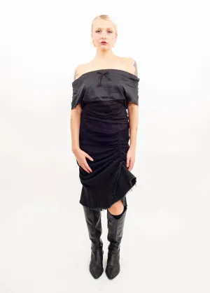 Off shoulder drawstring peasant top