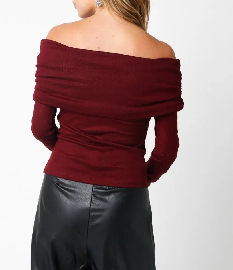 Off Shoulder Long Sleeve Top